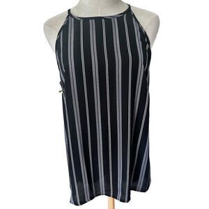 George black and white striped sleeveless top